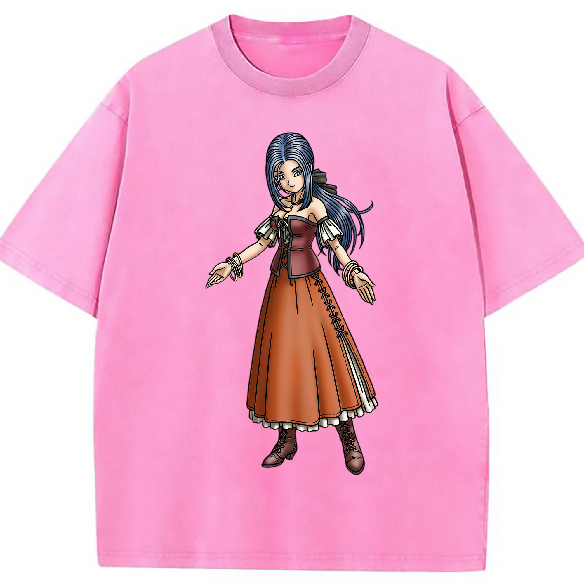 （画像用） ドラゴンクエスト Doragon Kuesuto Dragon Quest 綿100% ヴィンテージ風 半袖Tシャツ（フロントプリント）